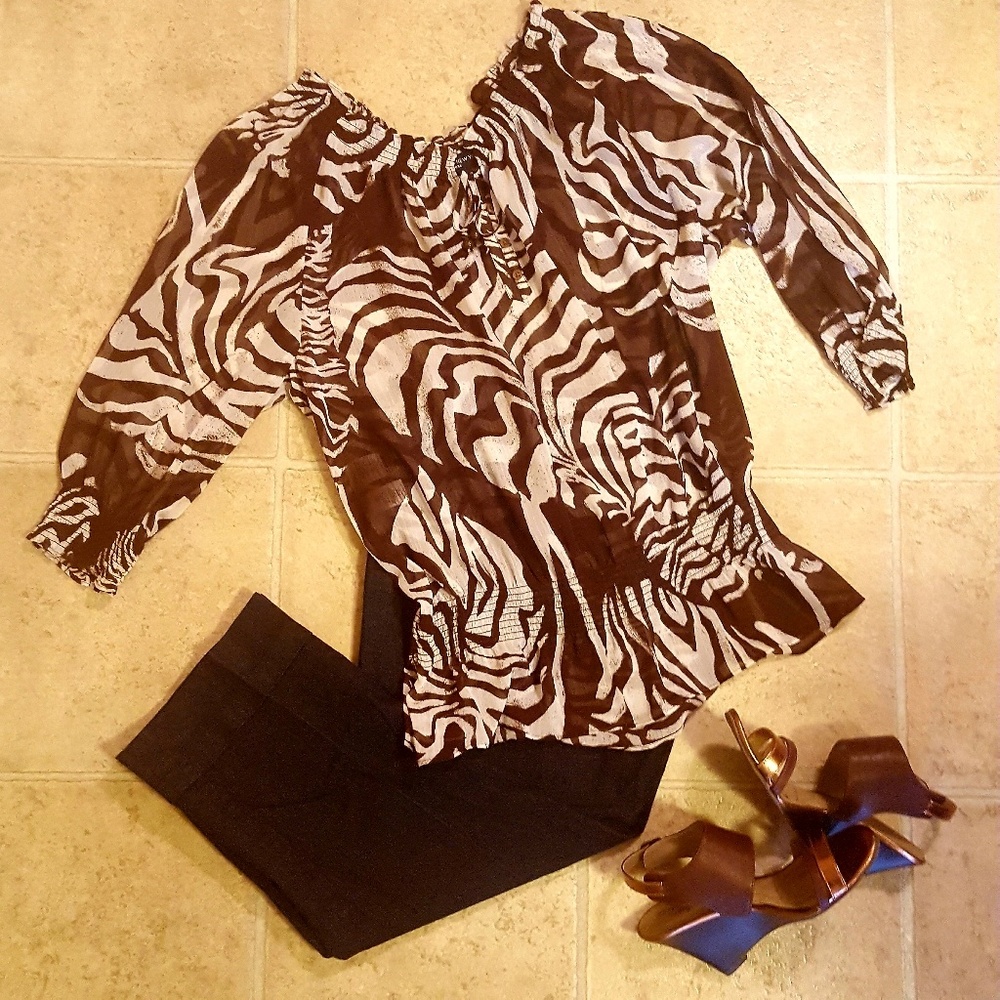 Animal Print Sheer Top (**Jones New York Signature